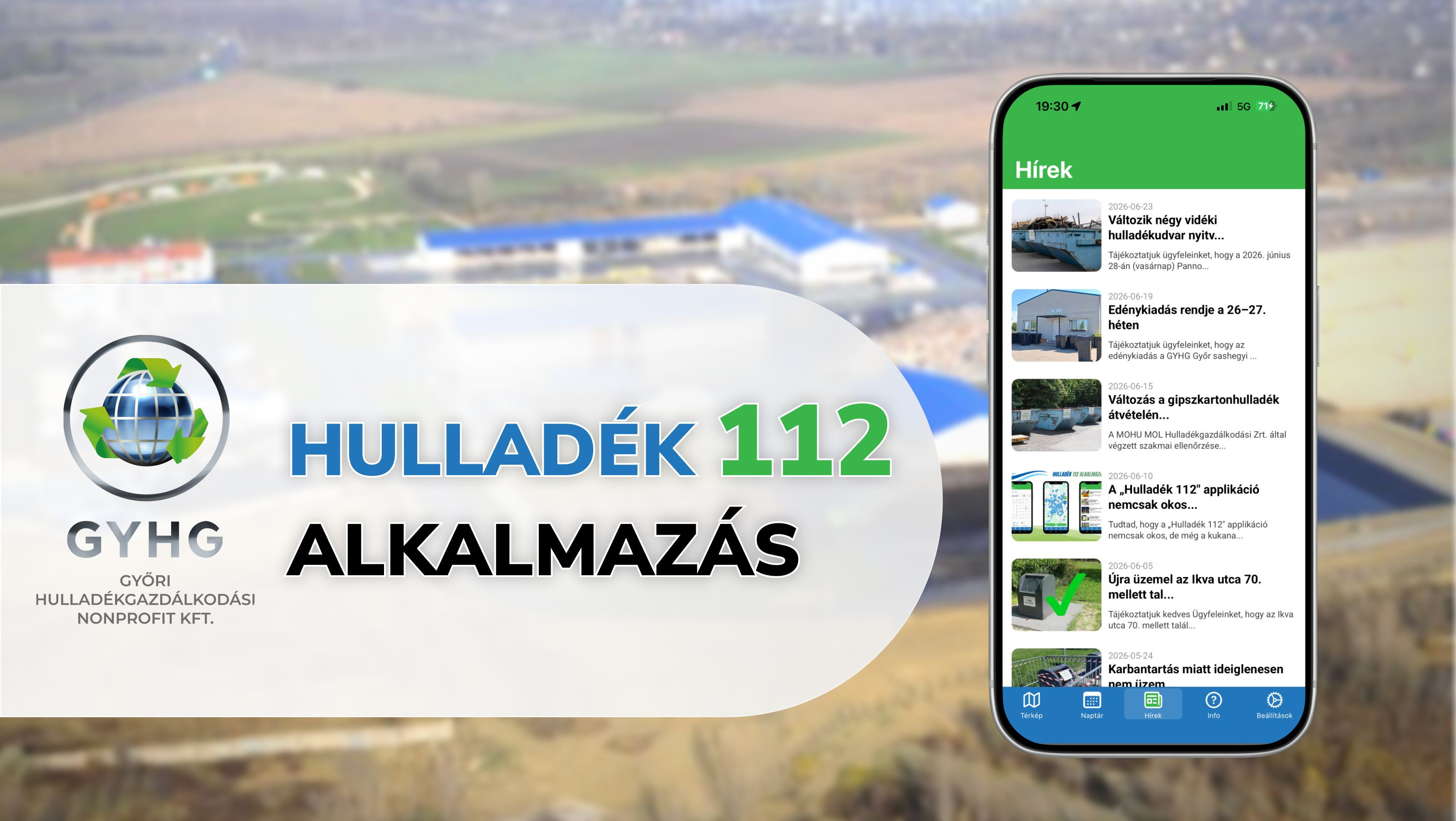 "Hulladék 112 alkalmazás" felirat képernyőképpel